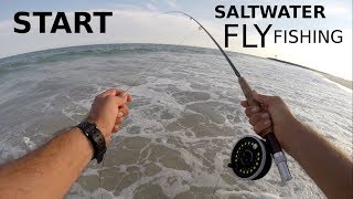 How to START Saltwater Fly Fishing  A INTRODUCTION  Tackle for Surf Pier amp Rock [upl. by Aisnetroh]