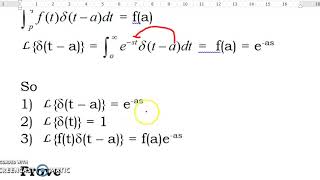 Laplace transform of Dirac Delta function [upl. by Allevon]