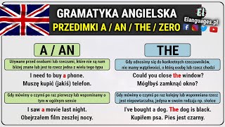 Przedimki A AN THE ZERO Angielski określone i nieokreślone  Articles in English [upl. by Anaerol]