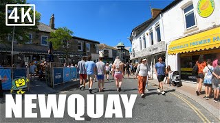 NEWQUAY Cornwall July 2021  Town Centre Towan Beach amp Newquay Harbour  4K Virtual Walk [upl. by Scornik]