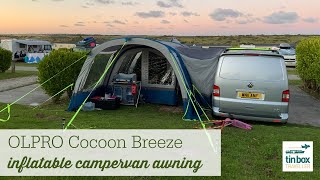 OLPRO Cocoon Breeze inflatable campervan awning set up and features AD [upl. by Ostap]