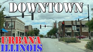 Urbana  Illinois  4K Downtown Drive [upl. by Ardnosak]