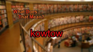 What does kowtow mean [upl. by Ahsinyt]