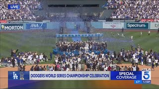 Dodgers celebrate World Series victory at Dodger Stadium [upl. by Hecklau805]