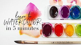 Learn to Paint Watercolor in 5 Minutes  Easy Beginner Watercolor Lesson [upl. by Alisa]