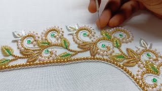 Latest blouse designs  blouse back design  aariembroidery20 [upl. by Atiniuq]