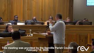 Iberville Parish Council Meeting 21825 [upl. by Nnave]