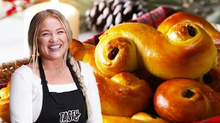 How to Make Saffron Buns Lussebullar by Alix • Tasty [upl. by Ylrebmic]