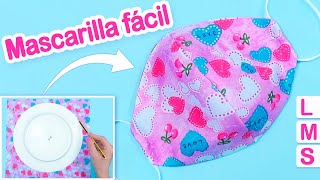 COMO HACER MASCARILLAS DE TELA FACIL Tapabocas Cubrebocas Barbijos [upl. by Dreda69]