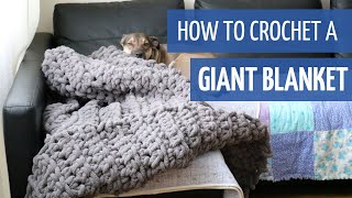 Easy Beginner No Hook Giant Crochet Blanket [upl. by Ardnahc804]