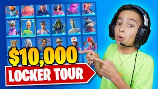 FERRANS 10000 FORTNITE LOCKER TOUR RARE SKINS  Royalty Gaming [upl. by Rooney]