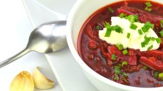 Vegetarian Borscht Борщ  Authentic Russian Beet Soup Recipe [upl. by Epp]