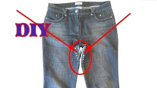 Jeans im Schritt flicken DIY Tutorial [upl. by Anohs]