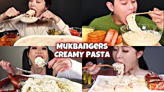 Mukbangers and Their CREAMY PASTA😋😲 [upl. by Enileqcaj]