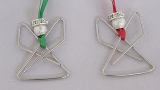 Angel Paperclip Ornament Tutorial  Christmas Angel craft [upl. by Ardnahc]