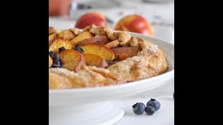 Peach and Blueberry Rustic Crostata Galette by Cooking with Manuela [upl. by Akcirederf]