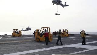 USS Abraham Lincoln Conducts a Replenishment at Sea [upl. by Yelsek]