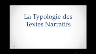 Typologie des Textes Narratifs [upl. by Inez]