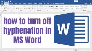 how to turn off hyphenation in MS Word [upl. by Crowley]