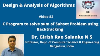 52 C Program to Solve Sum of Subset Problem using Backtracking [upl. by Rramahs36]