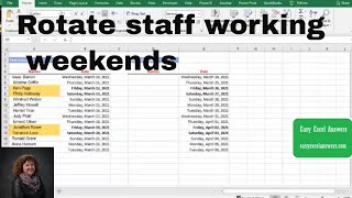 Rotate staff working weekends in Excel [upl. by Midge740]