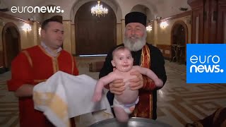 This baptism in Georgia is enough to make your head spin  Orthodox Religion  euronews 🇬🇧 [upl. by Shelia]