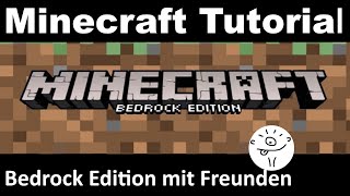 Minecraft Bedrock Windows 10 mit Freunden spielen Tutorial deutsch [upl. by Marienthal838]