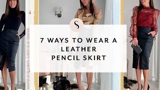 7 Ways to Wear a Leather Skirt I Sydne Summer [upl. by Hallagan]