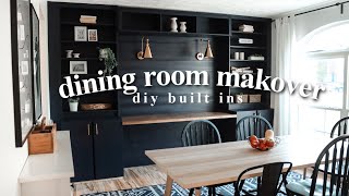 EXTREME DINING ROOM MAKEOVER  DIY Built Ins  Desk [upl. by Annyahs]