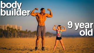 BODYBUILDER vs MY DAUGHTER  Adorable Fitness and Gymnastics Challenge [upl. by Anaoj]