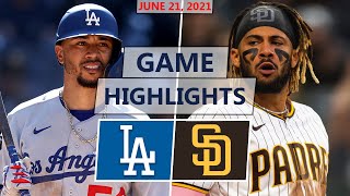 Los Angeles Dodgers vs San Diego Padres Highlights  June 21 2021 Urías vs Darvish [upl. by Sharity837]