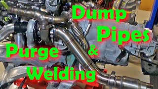 Dump Pipes amp Purge Welding EP 9 370gt RHD Twin Turbo Build [upl. by Vidovik703]