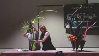 Color In Ikebana Demonstration by Sogetsu Teacher Haruko Takeichi [upl. by Nwahsav335]