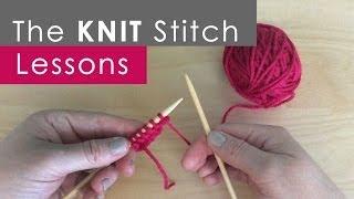 How to Knit the KNIT Stitch Knitting Lessons for Beginners [upl. by Ynamrej]