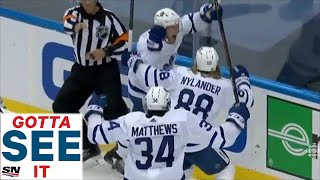 GOTTA SEE IT Maple Leafs Score Three Goals With Goalie Pulled To Tie Game 4 vs Blue Jackets [upl. by Latsirc]