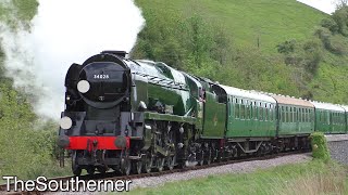 34028 quotEddystonequot  first loaded test runs on the Swanage Railway 18052021 [upl. by Adigun771]