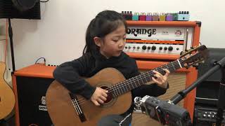 Fly me to the moon  By A girl six years old  Bossanova guitar playing  INS miumiuguitargirl [upl. by Aonehc]