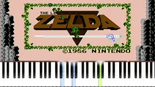 Zelda 1 NES  Title Theme Easy Piano Tutorial  Synthesia [upl. by Yehc298]