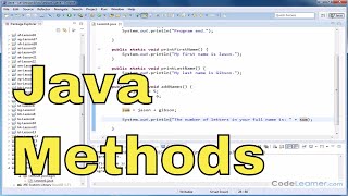 Java Programming Tutorial  01  Introduction To Methods [upl. by Jeanie]