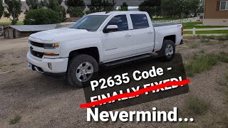 Part 1 2018 Silverado P2635 Code fixed Well I thought so when I posted thisbut nope [upl. by Larcher]