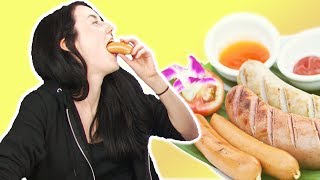 Irish People Taste Test German Sausage [upl. by Htir]