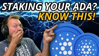 CARDANO ADA  KNOW THIS ABOUT STAKING YOUR ADA [upl. by Gorton]