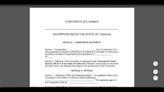 Free Corporate Bylaws Template  PDF  Word [upl. by Airym]