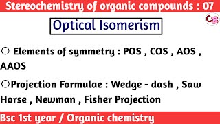 Plane  Axis  center amp Alternate axis of symmetry  Projection formulae  Stereochemistry [upl. by Meris]