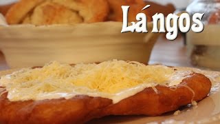 Lángos Fried Dough Hungarian Street Food [upl. by Philomena]