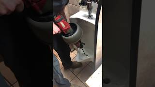 How to Unclog without needing to pull the Urinal off the wall DIY Urinal Clogged [upl. by Ortensia]