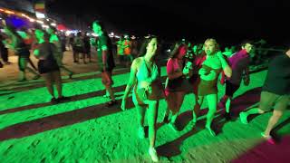 Full moon Party January Koh Phangan  Walking Tour Thailand [upl. by Amaerd]