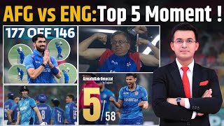 From Omarzais Fifer to Ibrahim Zadrans Record Breaking Innings  Top 5 Moments from AFG vs ENG [upl. by Eleinad947]