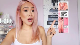 DYING MY HAIR PINK AT HOME  LOreal Paris Colorista Semi Permanent Hair Color [upl. by Thais]