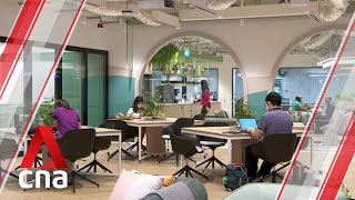 Coworking spaces in Singapore innovate as firms move away from office space leases [upl. by Bowrah]